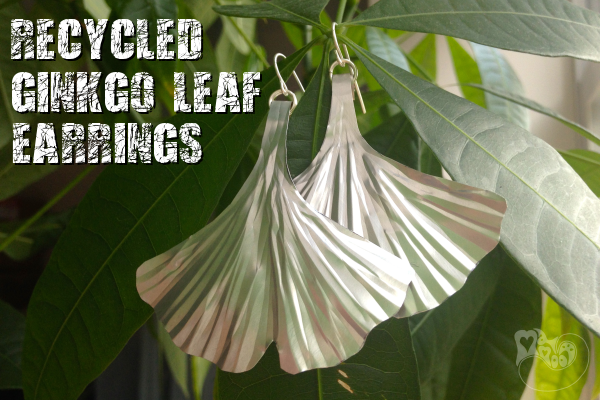 Recycled Ginkgo Leaf Earrings