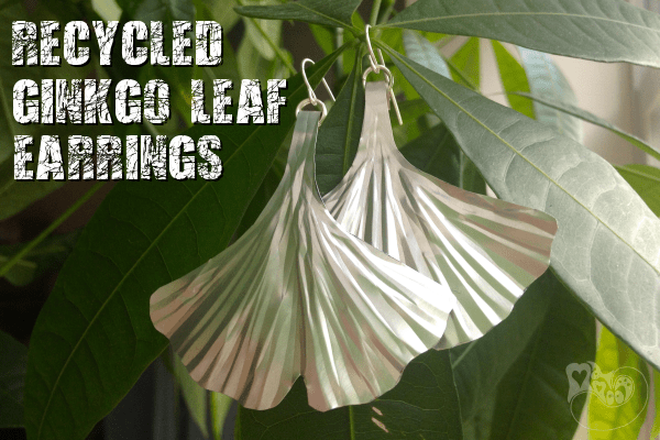 Recycled Ginkgo Leaf Earrings
