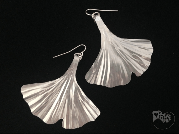 Recycled Ginkgo Leaf Earrings